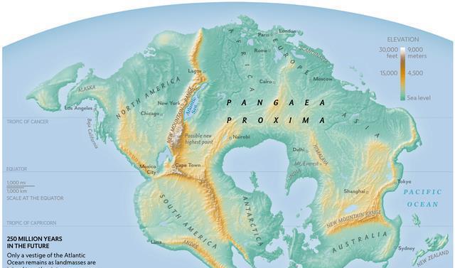 地球板块仍在分裂最快3亿年后非洲旁边就会多一块大陆(图12)